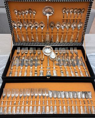 Servizio posate placcate argento da 12  - 99 pezzi