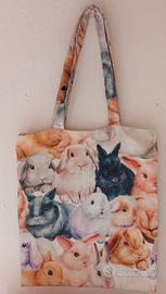 Tote bag tema conigli