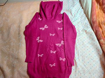 maglione fucsia con fiocchi