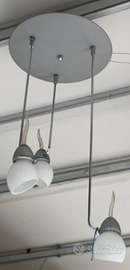 Plafoniera 3 faretti acciaio