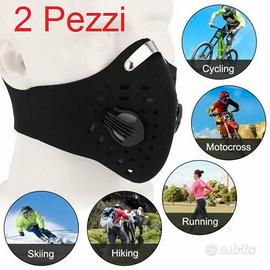 2 Mascherina antismog antipolvere ciclismo,moto