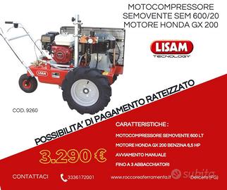 MOTOCOMPRESSORE LISAM SEMOVENTE 600 LT BENZINA