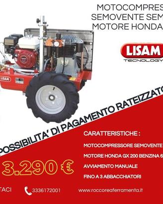 MOTOCOMPRESSORE LISAM SEMOVENTE 600 LT BENZINA