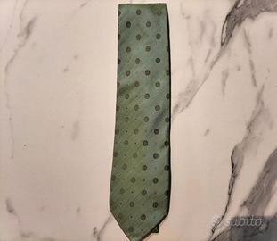 Cravatta raso verde acqua a pois in raso FabioToma