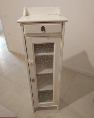 Mobiletto alto e stretto bianco con cassetto 