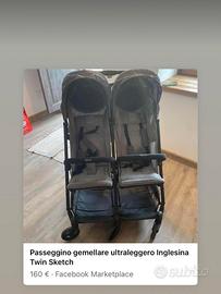 Passeggino gemellare ultraleggero Inglesina Twin