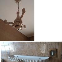 Lampadario in ceramica + mensola portaoggetti