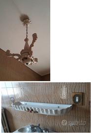 Lampadario in ceramica + mensola portaoggetti