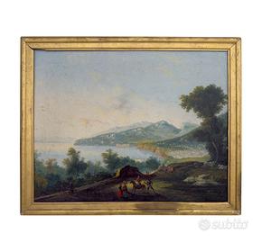 Veduta della Penisola Sorrentina olio su tela