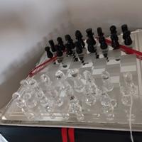 SCACCHIERA (COMPLETA DI SCACCHI) IN CRISTALLO