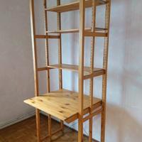 Scrivania libreria modulare in legno