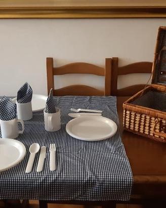 Cesto da pic-nic completo di stoviglie