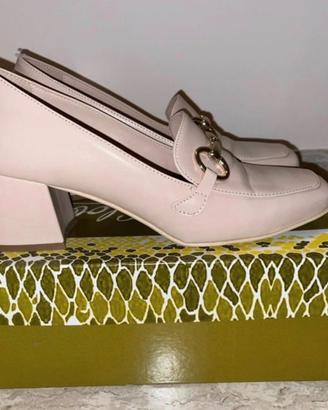 Mocassini Donna 39  - Miss Globo Nude con Tacco