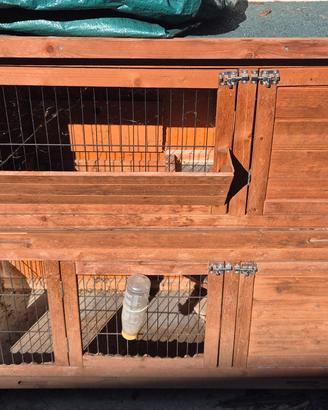 Gabbia per conigli a due piani