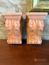 2 reggi mensola in terracotta
