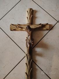 Antico crocifisso ligneo Israeliano 