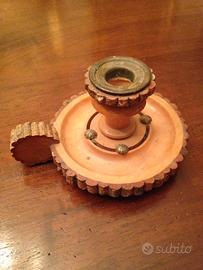 Portacandela in legno, altezza cm 9.