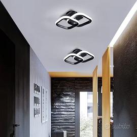 Lampada da soffitto quadrata moderna 1 pz, nera