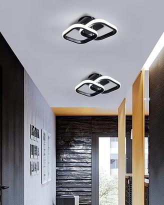 Lampada da soffitto quadrata moderna 1 pz, nera