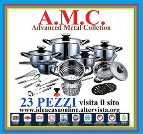 AMC LUXORY 23 PEZZI ACCIAIO INOX 18/10 CERTIFICATO