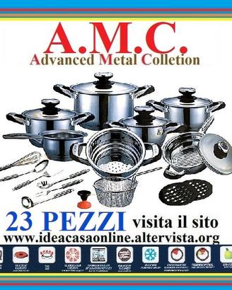 AMC LUXORY 23 PEZZI ACCIAIO INOX 18/10 CERTIFICATO