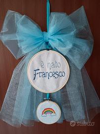 DOPPIO Fiocco nascita e doppio telaio