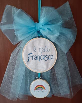 DOPPIO Fiocco nascita e doppio telaio