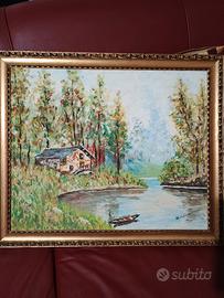 Quadro con splendida cornice dorata.