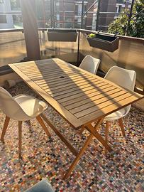 Tavolo da giardino Beliani in acacia + 4 sedie
