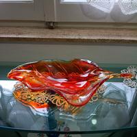 Foglia di vetro di Murano 