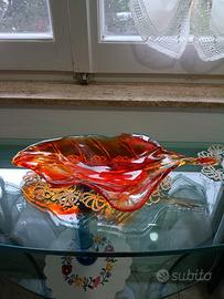 Foglia di vetro di Murano 