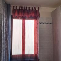 Tende velo rosso amaranto con fettuccine