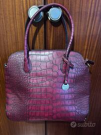 Borsa coccodrillo bordeaux