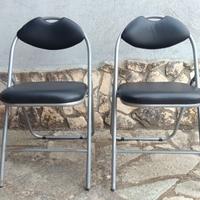 2 Sedie pieghevoli in ecopelle Nuove