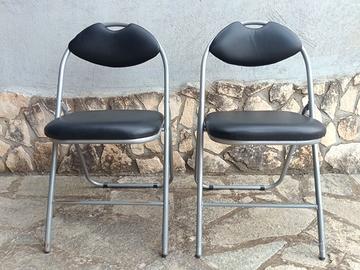 2 Sedie pieghevoli in ecopelle Nuove