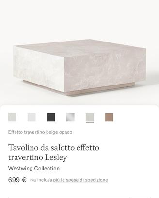Tavolino da salotto effetto travertino Westwing