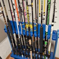 lotto canne da pesca e mulinelli 