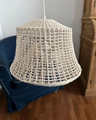 Lampadario Shabby Chic in cotone intrecci
