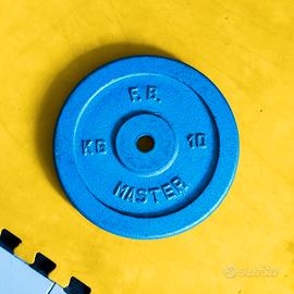 4 Dischi Palestra Pesi in ghisa da 10 kg foro 25mm