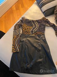 Vestitino in eco pelle e  pizzo s