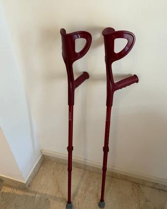 Stampelle Mopedia con appoggio avambraccio rosse