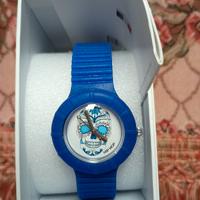 orologio Hip hop Skull con cinturino in silicone 