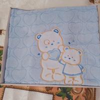 Copertina neonato orsetti azzurra