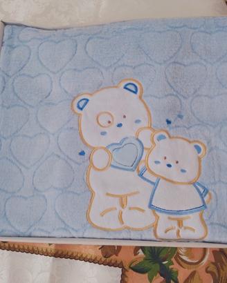 Copertina neonato orsetti azzurra