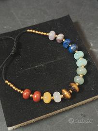 bracciale pietre chakra e cordino