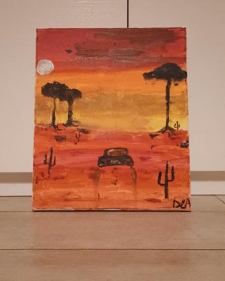 quadro fatto a mano "IL DESERTO LA SERA"
