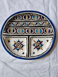 Antipastiera in ceramica con 3 scomparti