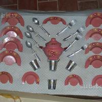 Bambola servizio tavola antico, accessori bambola