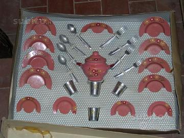 Bambola servizio tavola antico, accessori bambola
