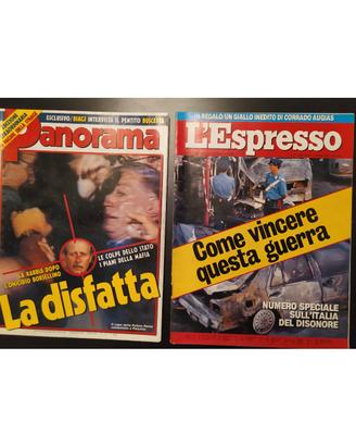 2 riviste morte Paolo Borsellino Panorama Espresso